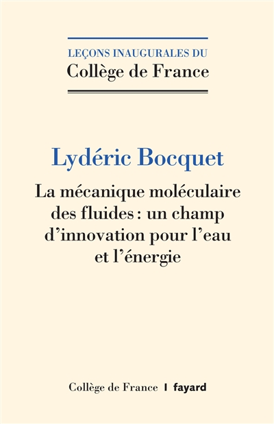 La mécanique moléculaire des fluides : un champ d'innovation pour l'eau et l'énergie