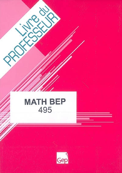 Math BEP : livre du professeur