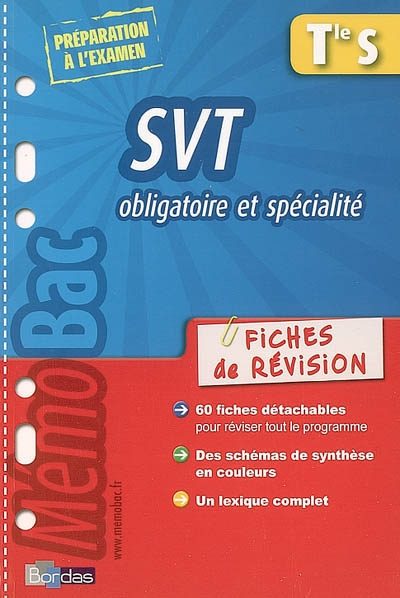 SVT obligatoire et spécialité Tle S