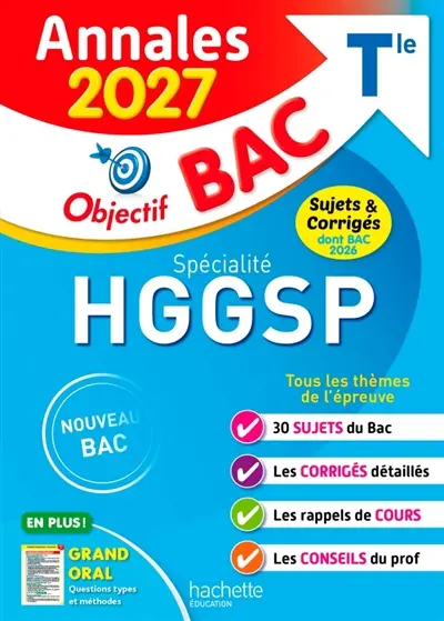 Spécialité HGGSP terminale : annales 2027, sujets & corrigés