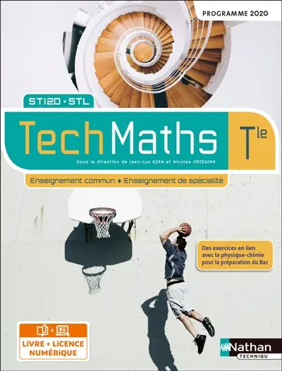 TechMaths, enseignement commun + enseignement de spécialité, terminale STI2D, STL : programme 2020