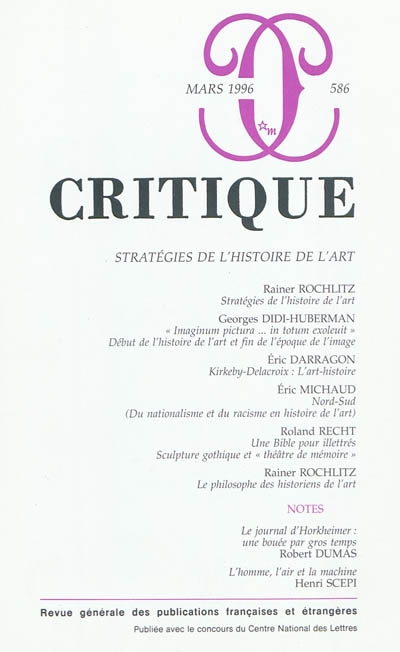 Critique, n° 586. Stratégies de l'histoire de l'art