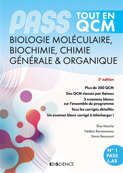 Biologie moléculaire, biochimie, chimie générale & organique, Pass : tout en QCM