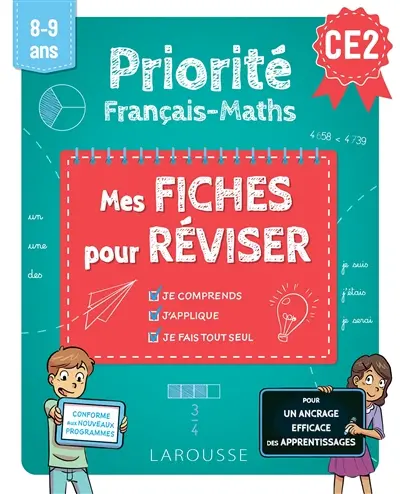 Priorité français-maths CE2, 8-9 ans : mes fiches pour réviser