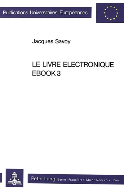 Le Livre électronique EBOOK3