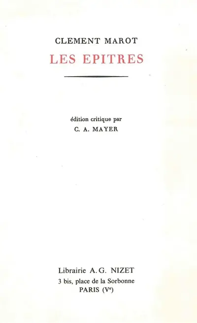 Oeuvres complètes. Vol. 1. Les épîtres