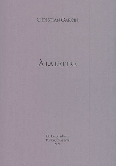A la lettre