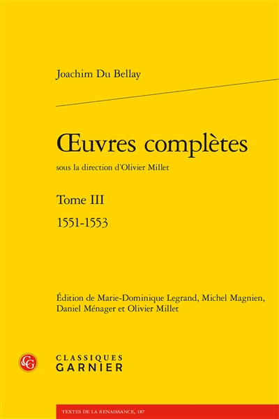 Oeuvres complètes. Vol. 3. 1551-1553