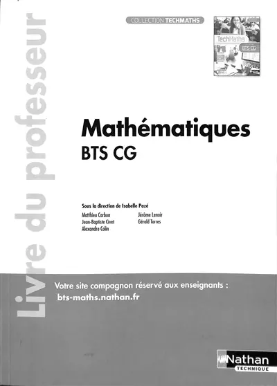 TechMaths BTS CG : livre du professeur