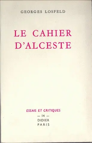 Le cahier d'Alceste