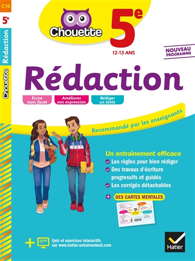 Rédaction 5e, 12-13 ans : nouveau programme