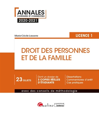 Droit des personnes et de la famille : licence 1 : 2020-2021