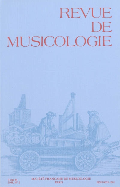 Revue de musicologie, n° 2 (1998)