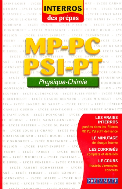 Physique-chimie MP-PC-PSI