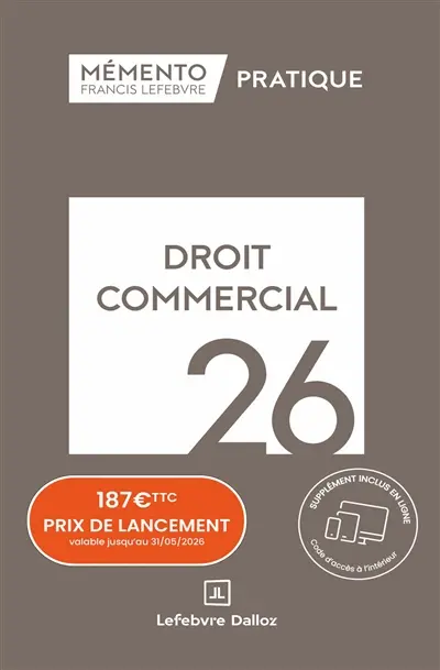 Mémento droit commercial : 2026