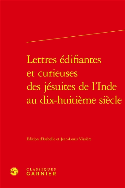 couverture du livre Lettres édifiantes et curieuses des jésuites de l'Inde au dix-huitième siècle