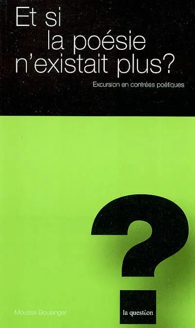 Et si la poésie n'existait plus ? : excursion en contrées poétiques