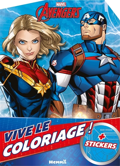 Marvel Avengers : Vive le coloriage ! (Captain Marvel et Captain America) : + stickers