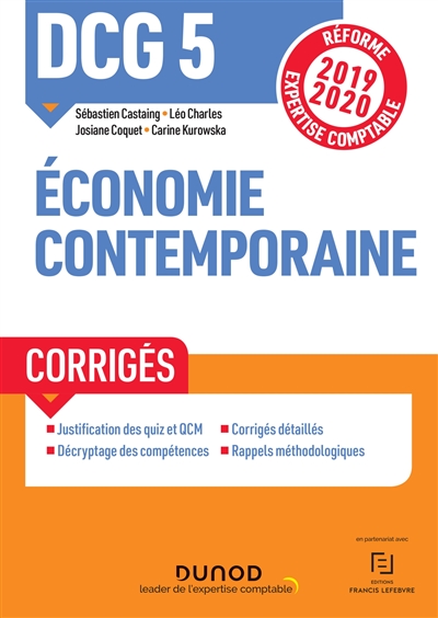 DCG 5, économie contemporaine : corrigés : réforme expertise comptable 2019-2020