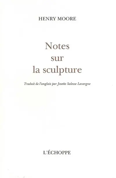 Notes sur la sculpture