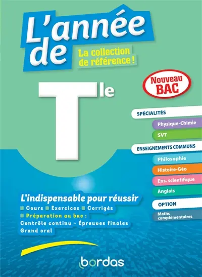 L'année de terminale, spécialités physique chimie, SVT, enseignements communs : nouveau programme