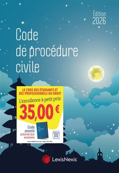 Code de procédure civile 2026 : jaquette blue temple