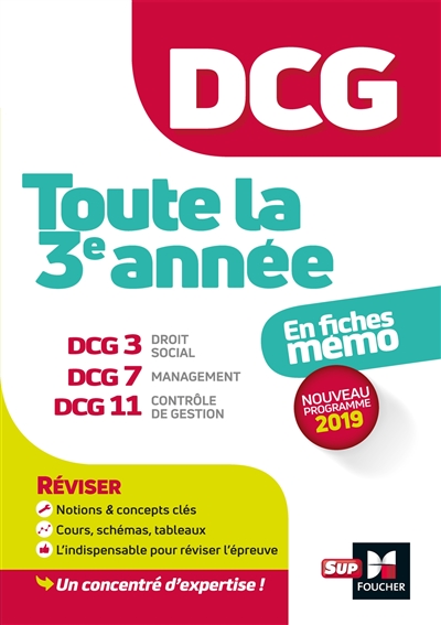DCG, toute la 3e année : en fiches mémo : nouveau programme 2019