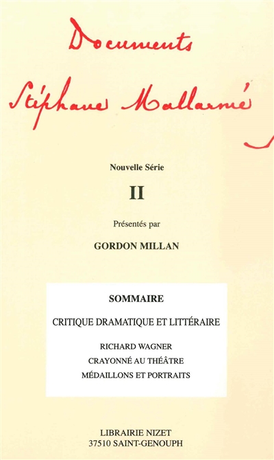 Documents Stéphane Mallarmé : nouvelle série. Vol. 2