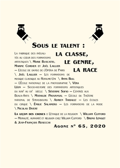 Agone, n° 65. Sous le talent : la classe, le genre, la race