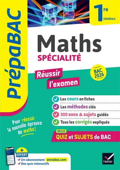 Maths spécialité, 1re générale : bac 2026