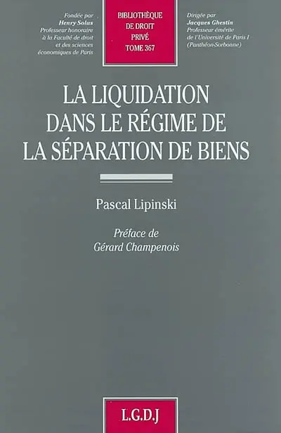 La liquidation dans le régime de la séparation de biens