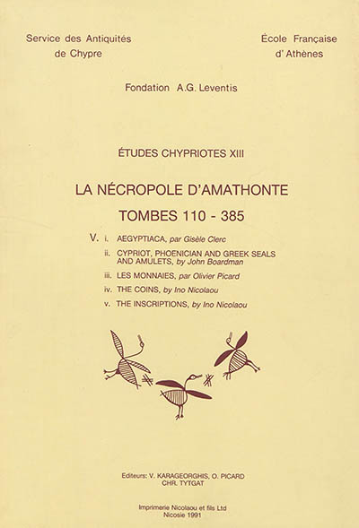 La nécropole d'Amathonte. Vol. 5. Tombes 110-385