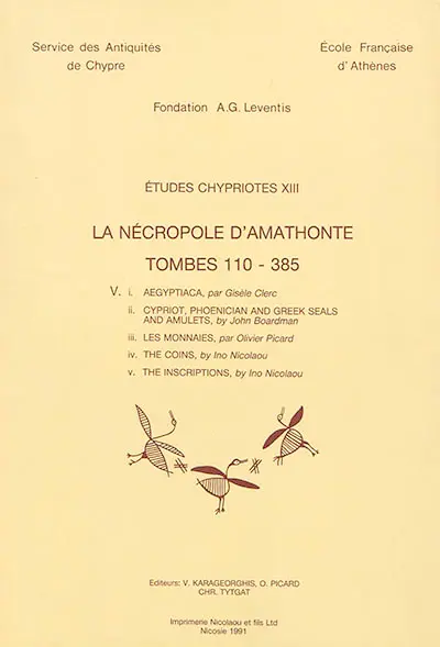 La nécropole d'Amathonte. Vol. 5. Tombes 110-385