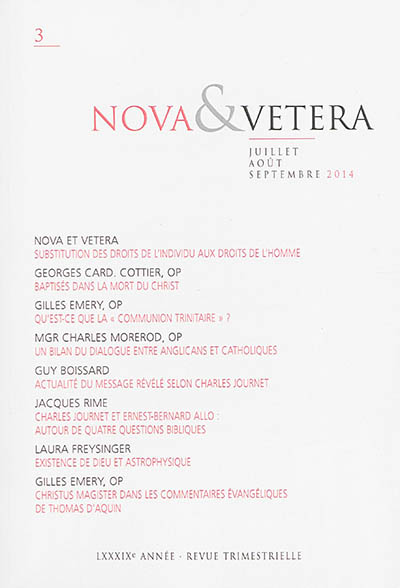 Nova & vetera, n° 3 (2014)