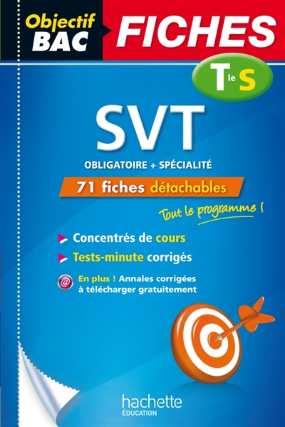 SVT sciences de la vie et de la Terre terminale S : obligatoire + spécialité : 71 fiches détachables