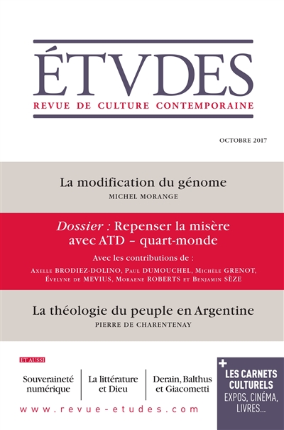 etudes, n° 4242. repenser la misère avec atd quart monde