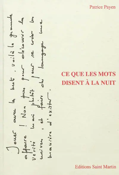 Ce que les mots disent à la nuit