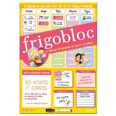 Frigobloc : le tableau de missions de toute la famille : 100 % pédagogie positive