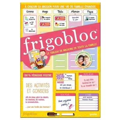 Frigobloc : le tableau de missions de toute la famille : 100 % pédagogie positive