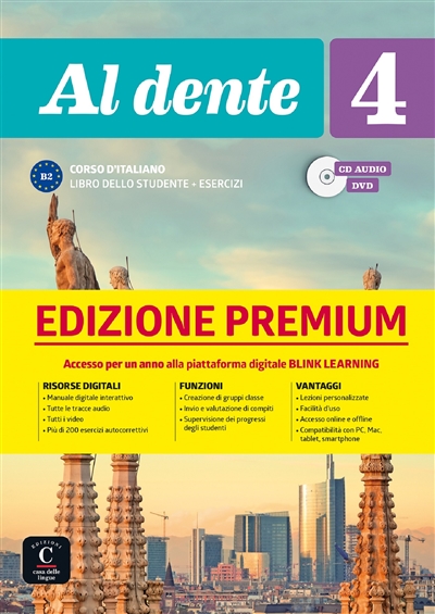 Al dente 4 : corso d'italiano B2 : libro dello studente + esercizi, CD audio, DVD