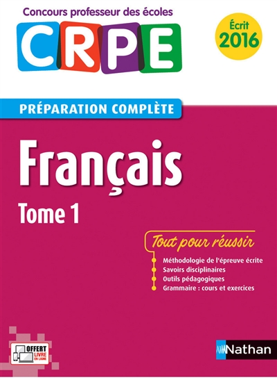 Français : préparation complète : écrit 2016. Vol. 1