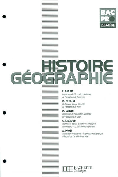 Histoire, géographie, 1re bac pro