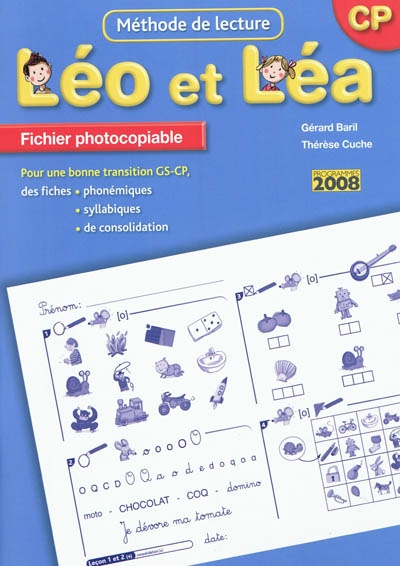 Léo et Léa, méthode de lecture, CP : fichier photocopiable