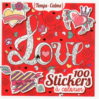 Love : 100 stickers à colorier