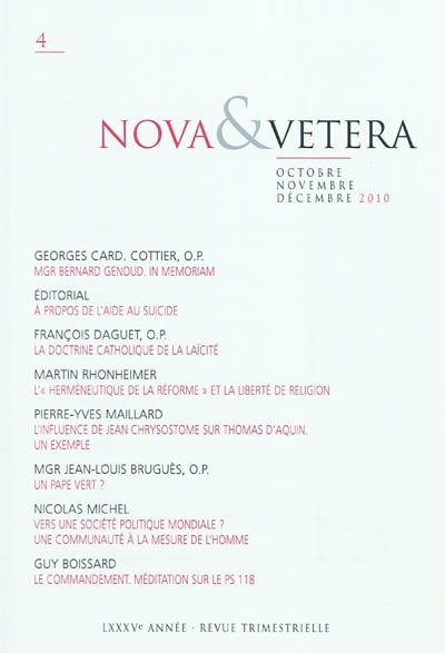 Nova & vetera, n° 4 (2010)