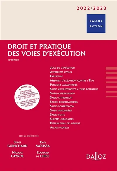 Droit et pratique des voies d'exécution : 2022-2023