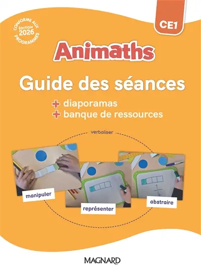 Animaths CE1 : guide des séances + diaporamas + banque de ressources : conforme aux programmes