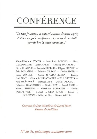 Conférence, n° 30-31