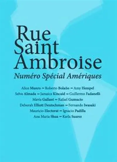 Rue Saint-Ambroise, n° 37. Numéro spécial Amériques