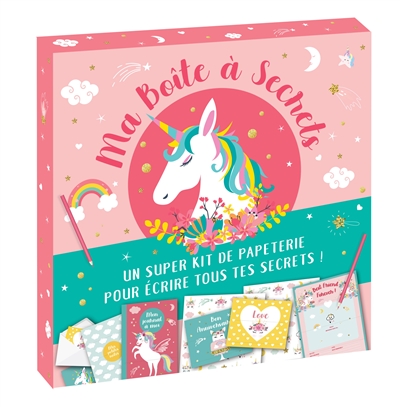Ma boîte à secrets : licornes : un super kit de papeterie pour écrire tous tes secrets !